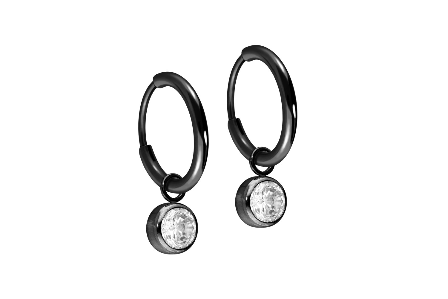 Titan Ohrclicker Creolen RUNDER KRISTALL von Piercingline